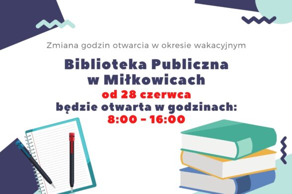 Magdalena Bogacz , Komunikat dotyczacy godzin otwarcia biblioteki